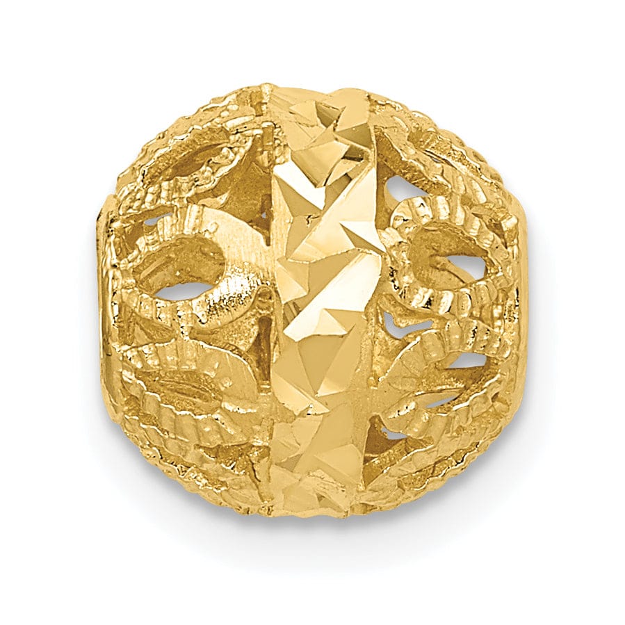 Lovely Rita's Pendants & Charms 14k Yellow Gold Solid D.C Texture Finish Ball Chain Slide Pendant