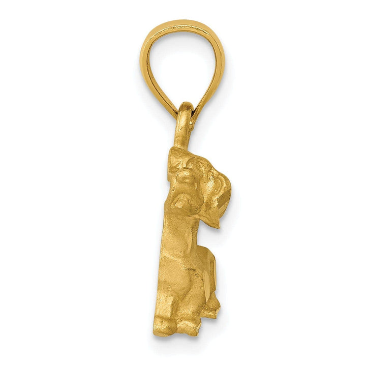 Lovely Rita's Pendants & Charms 14K Yellow Gold Solid Diamond Cut Brushed Finish Dachshund Dog Charm Pendant