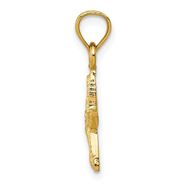 Lovely Rita's Pendants & Charms 14K Yellow Gold Solid Diamond Cut Polished Finish Starfish Charm Pendant