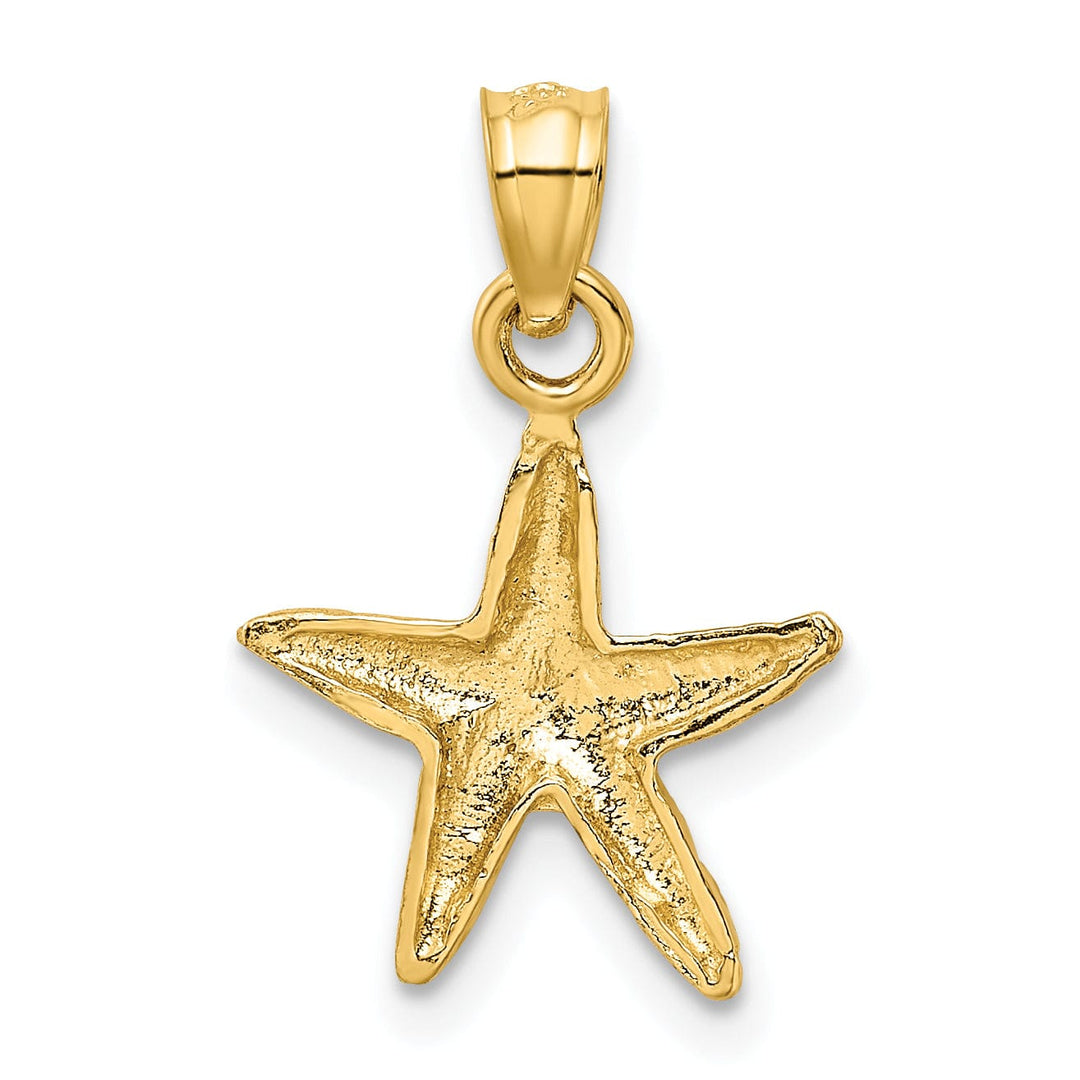 Lovely Rita's Pendants & Charms 14K Yellow Gold Solid Diamond Cut Polished Finish Starfish Charm Pendant