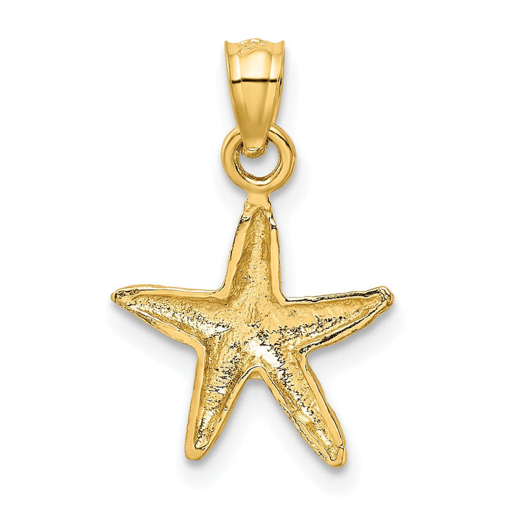 Lovely Rita's Pendants & Charms 14K Yellow Gold Solid Diamond Cut Polished Finish Starfish Charm Pendant
