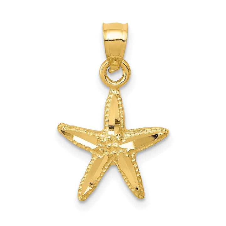 Lovely Rita's Pendants & Charms 14K Yellow Gold Solid Diamond Cut Polished Finish Starfish Charm Pendant