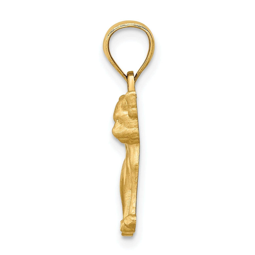 Lovely Rita's Pendants & Charms 14k Yellow Gold Solid Diamond Cut Satin Finish German Chihuahua Dog Charm Pendant