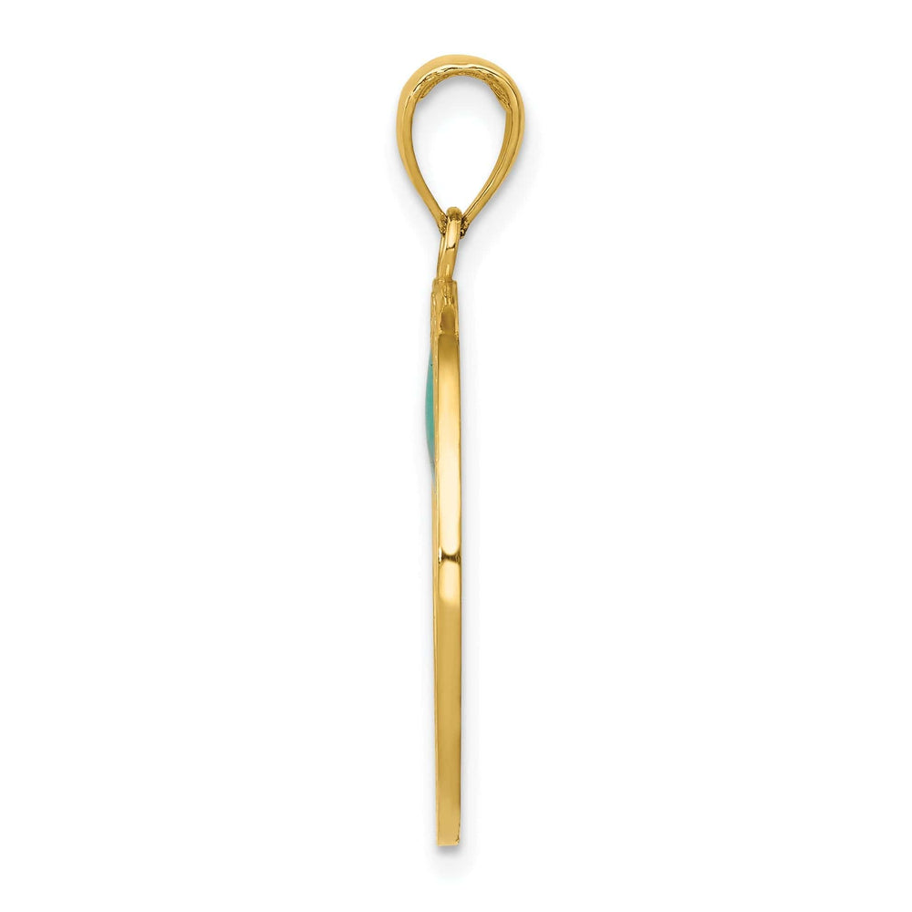 Lovely Rita's Pendants & Charms 14K Yellow Gold Solid Enameled Polished Finish Round Design Tree of Life Pendant