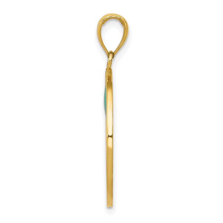 Lovely Rita's Pendants & Charms 14K Yellow Gold Solid Enameled Polished Finish Round Design Tree of Life Pendant