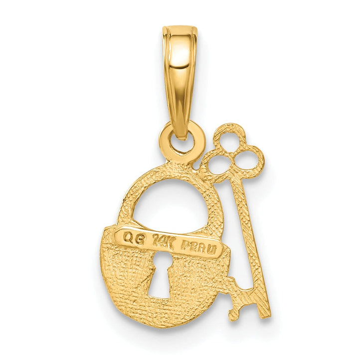 Lovely Rita's Pendants & Charms 14K Yellow Gold Solid Fancy Key and Lock Set Design Charm Pendant