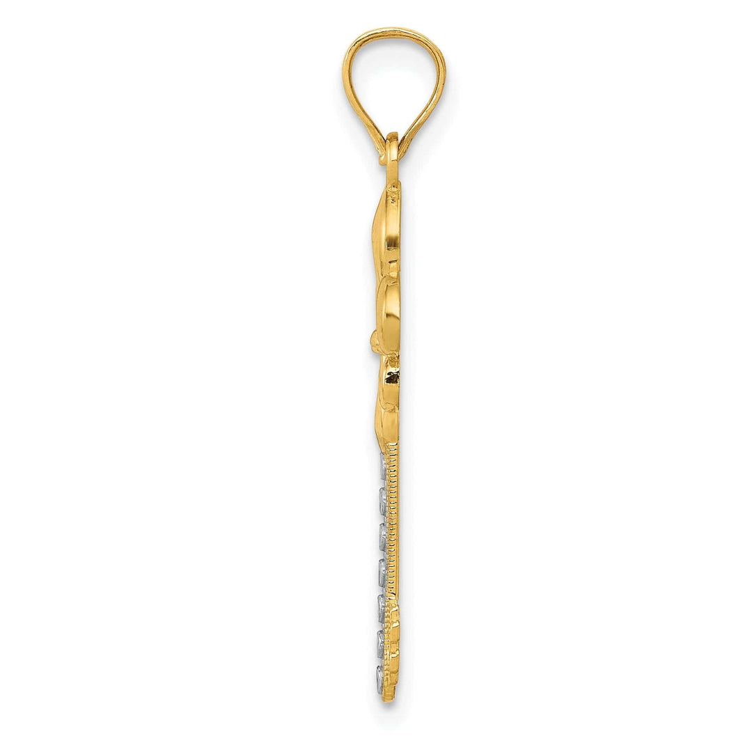 Lovely Rita's Pendants & Charms 14K Yellow Gold Solid Fleur De Lis Key Charm Pendant