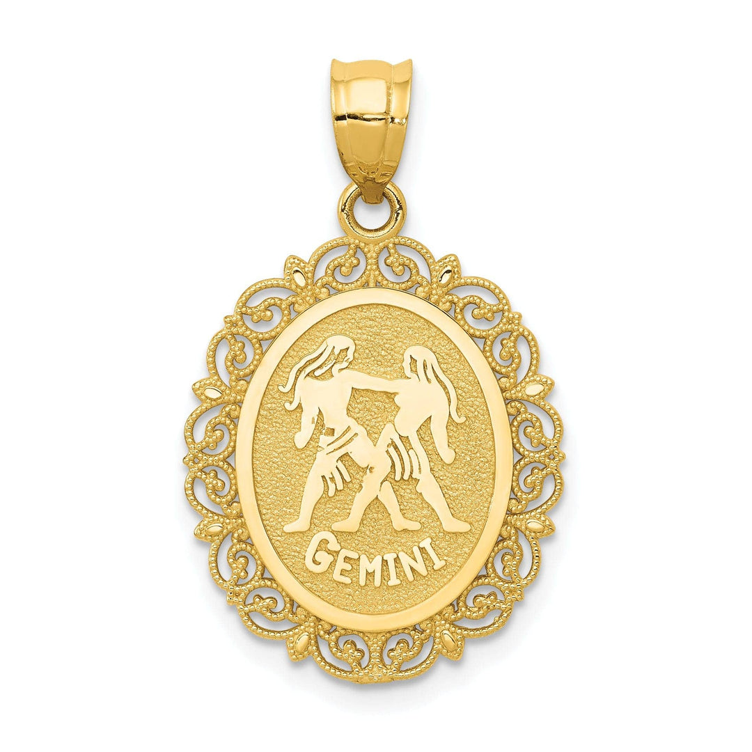 Lovely Rita's Pendants & Charms 14k Yellow Gold Solid Gemini Zodiac Pendant