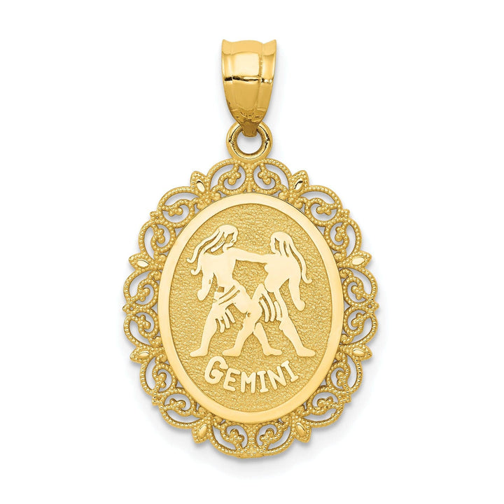 Lovely Rita's Pendants & Charms 14k Yellow Gold Solid Gemini Zodiac Pendant