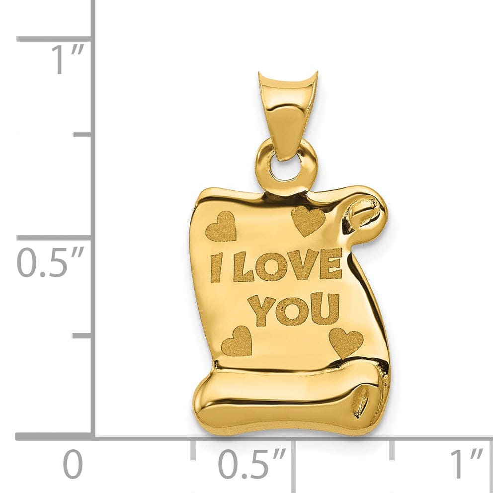 Lovely Rita's Pendants & Charms 14k Yellow Gold Solid I LOVE YOU Pendant