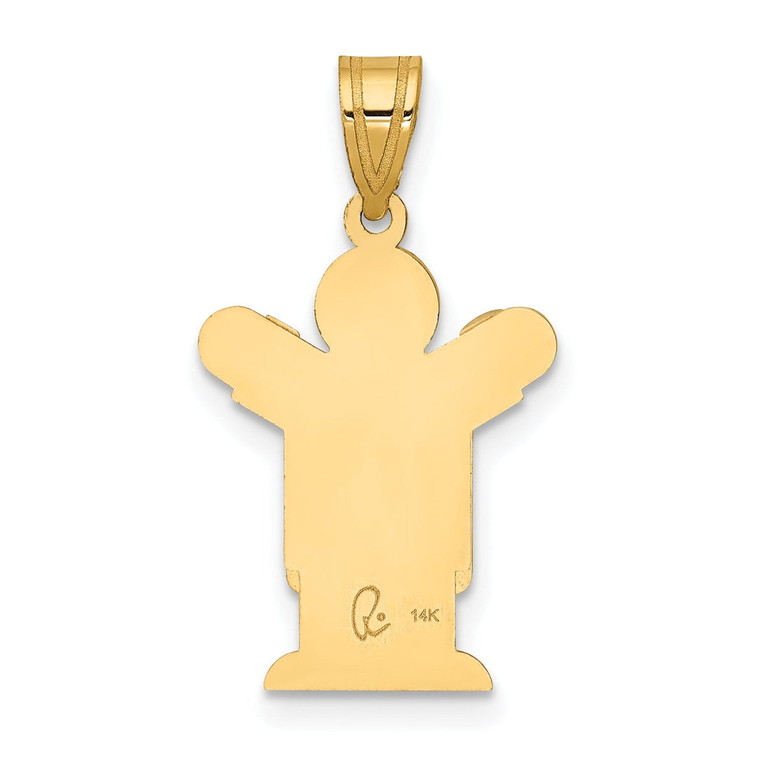 Lovely Rita's Pendants & Charms 14k Yellow Gold Solid Love Boy With Overalls Charm