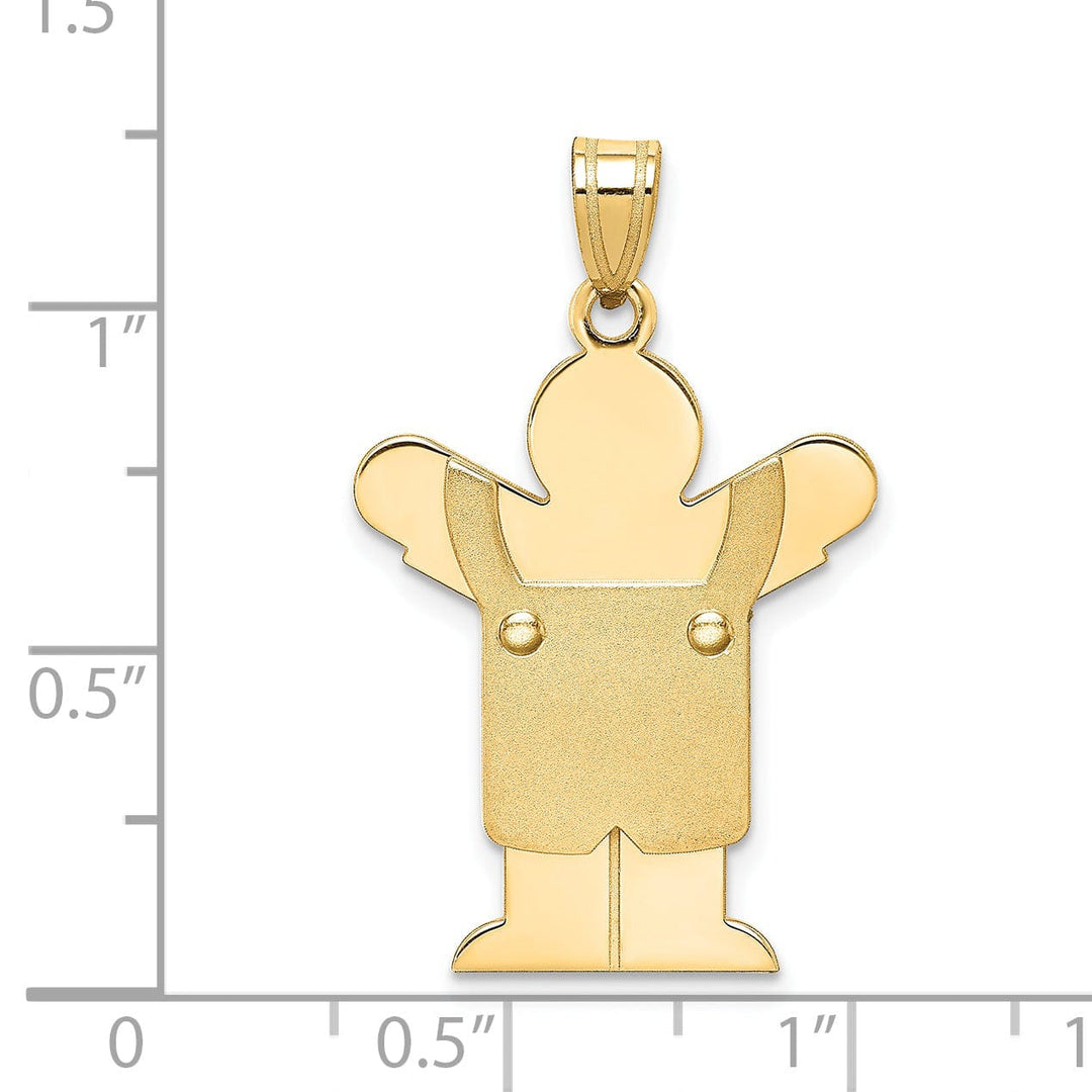 Lovely Rita's Pendants & Charms 14k Yellow Gold Solid Love Boy With Overalls Charm