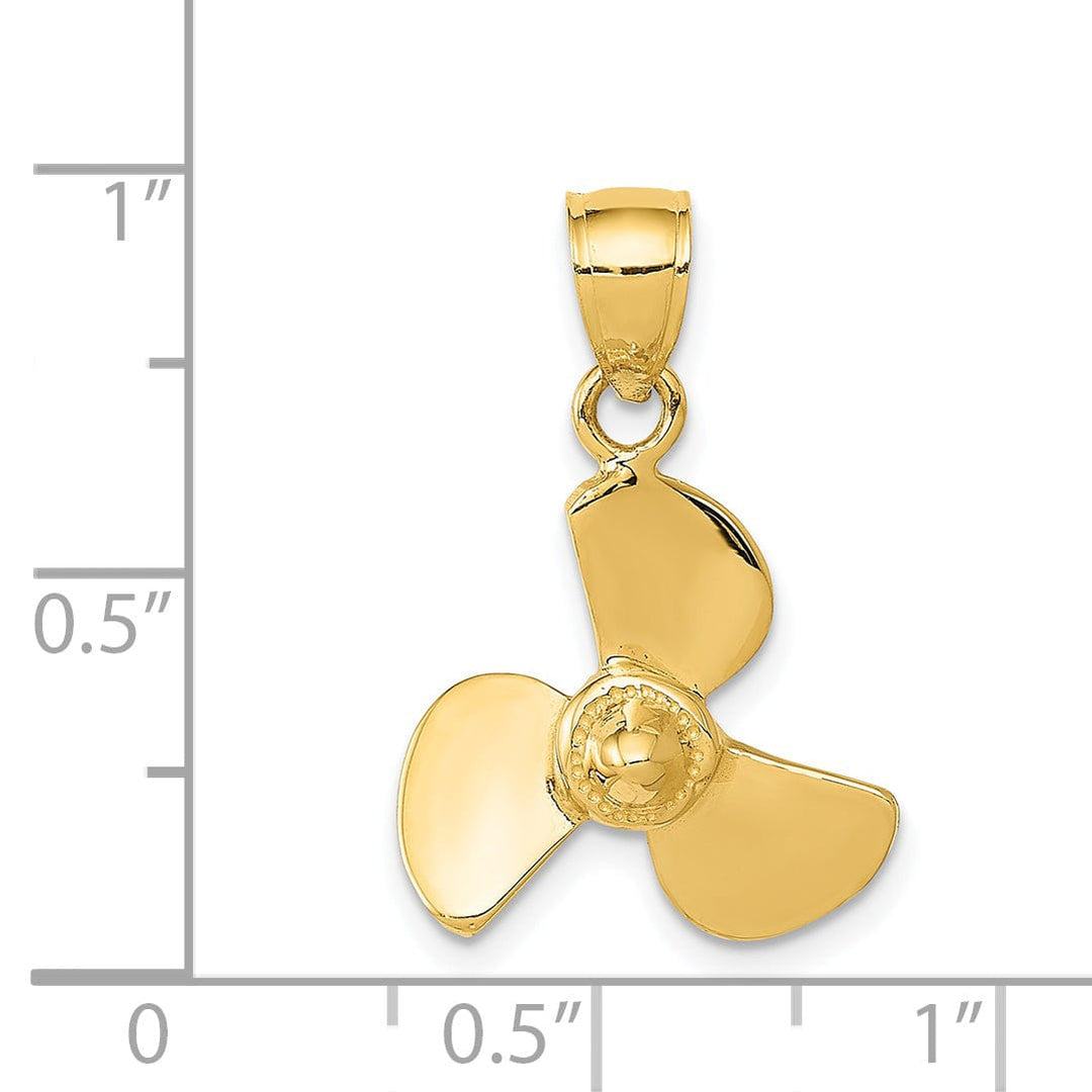 Lovely Rita's Pendants & Charms 14k Yellow Gold Solid Men's Propeller Pendant