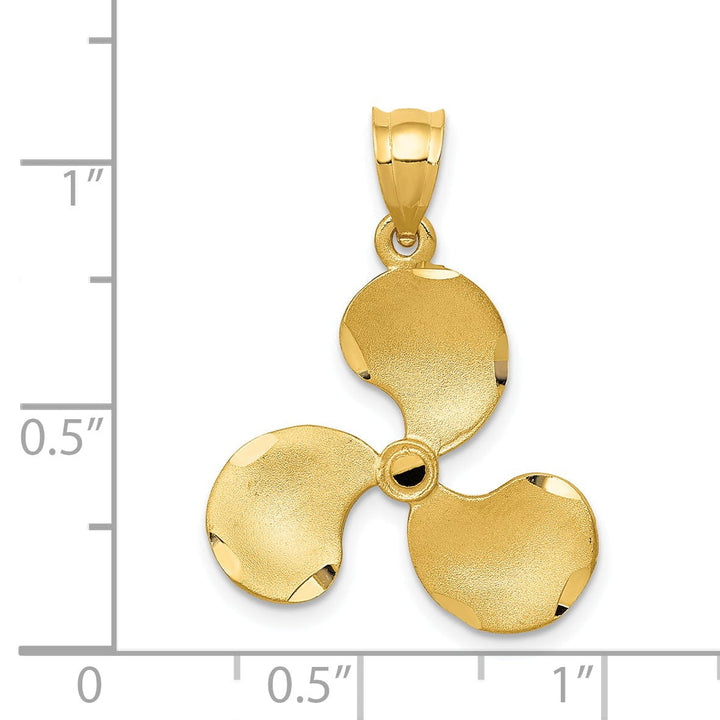 Lovely Rita's Pendants & Charms 14k Yellow Gold Solid Men's Propeller Pendant