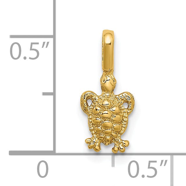 Lovely Rita's Pendants & Charms 14k Yellow Gold Solid Mini Sea Turtle Charm Pendant