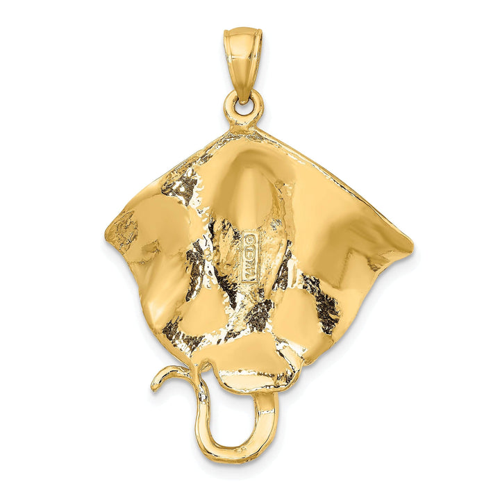 Lovely Rita's Pendants & Charms 14k Yellow Gold Solid Open Back Casted Polished Finish Stingray Charm Pendant