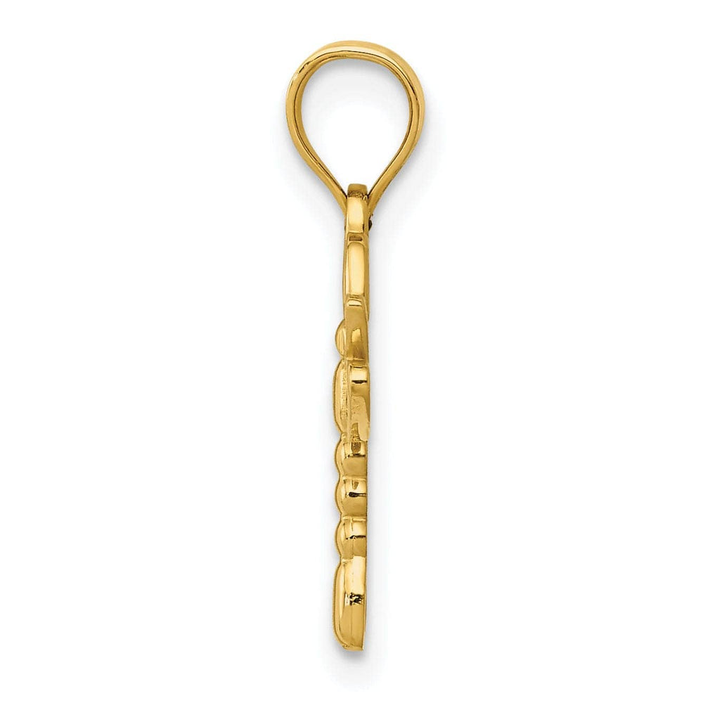 Lovely Rita's Pendants & Charms 14k Yellow Gold Solid Open Back Polished Finish Dragonfly Design Charm Pendant