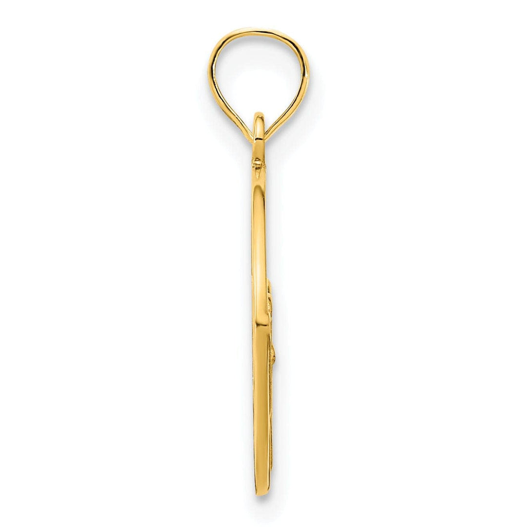 Lovely Rita's Pendants & Charms 14k Yellow Gold Solid Open Back Polished Finish Epoxy Butterfly Charm Pendant