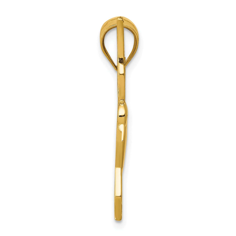 Lovely Rita's Pendants & Charms 14k Yellow Gold Solid Open Back Polished Finish Filigree Flying Hummingbird Design Charm Pendant