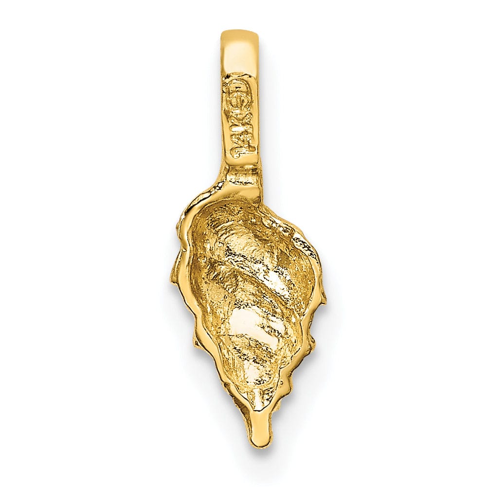 Lovely Rita's Pendants & Charms 14K Yellow Gold Solid Open Back Polished Texture Finish Mini Conch Shell Charm Pendant