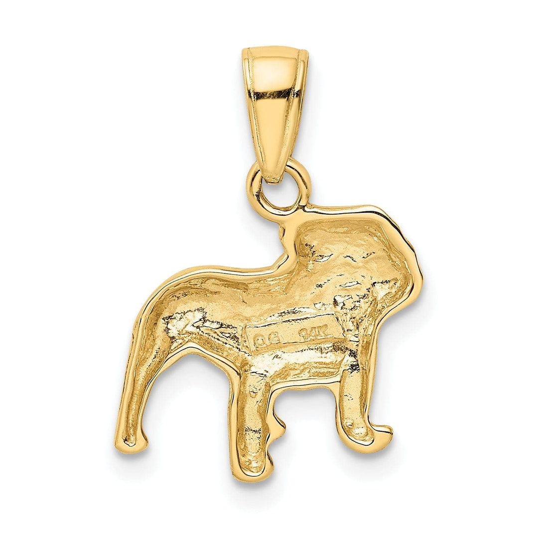 Lovely Rita's Pendants & Charms 14k Yellow Gold Solid Open Back Textured Polished Finish Bull Dog Charm Pendant