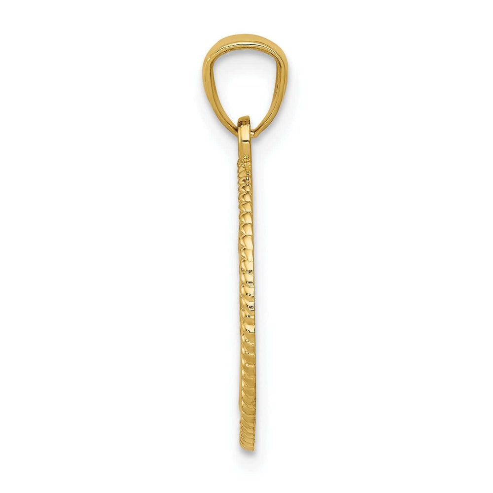 Lovely Rita's Pendants & Charms 14k Yellow Gold Solid Open Back Textured Polished Finish Tree Of Life in Round Shape Design Pendant