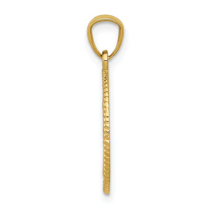 Lovely Rita's Pendants & Charms 14k Yellow Gold Solid Open Back Textured Polished Finish Tree Of Life in Round Shape Design Pendant