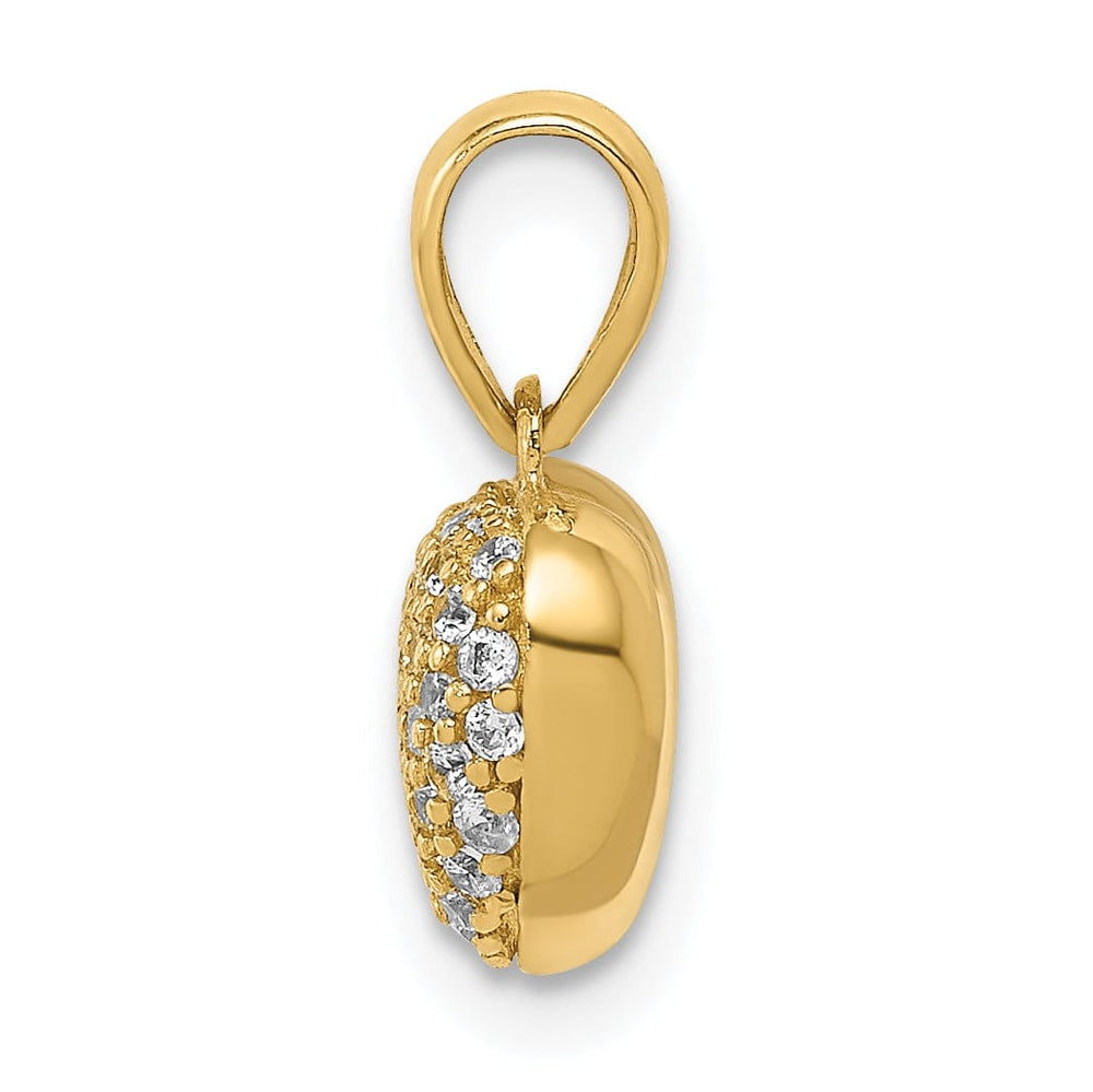 Lovely Rita's Pendants & Charms 14k Yellow Gold Solid Pave C.Z Heart Pendant