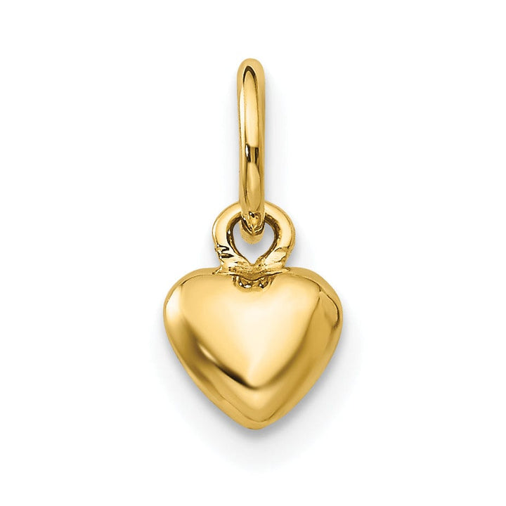 Lovely Rita's Pendants & Charms 14k Yellow Gold Solid Plain Puffed Heart Charm