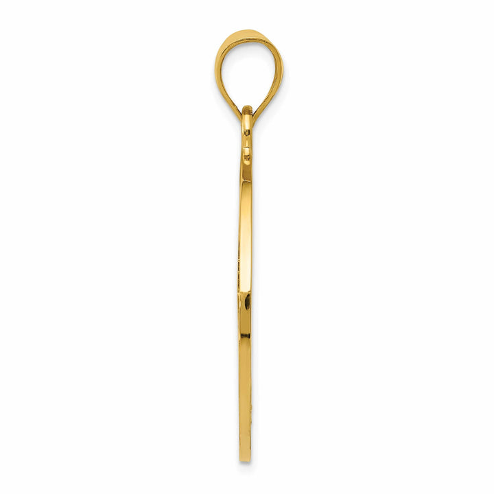 Lovely Rita's Pendants & Charms 14k Yellow Gold Solid Polish Peace Sign Pendant