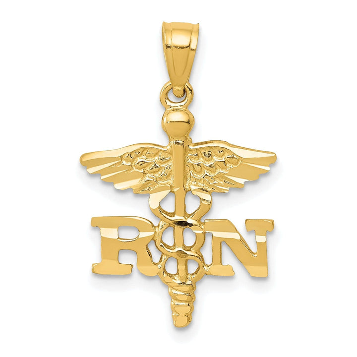 Lovely Rita's Pendants & Charms 14k Yellow Gold Solid Polish R.N Nurse Pendant