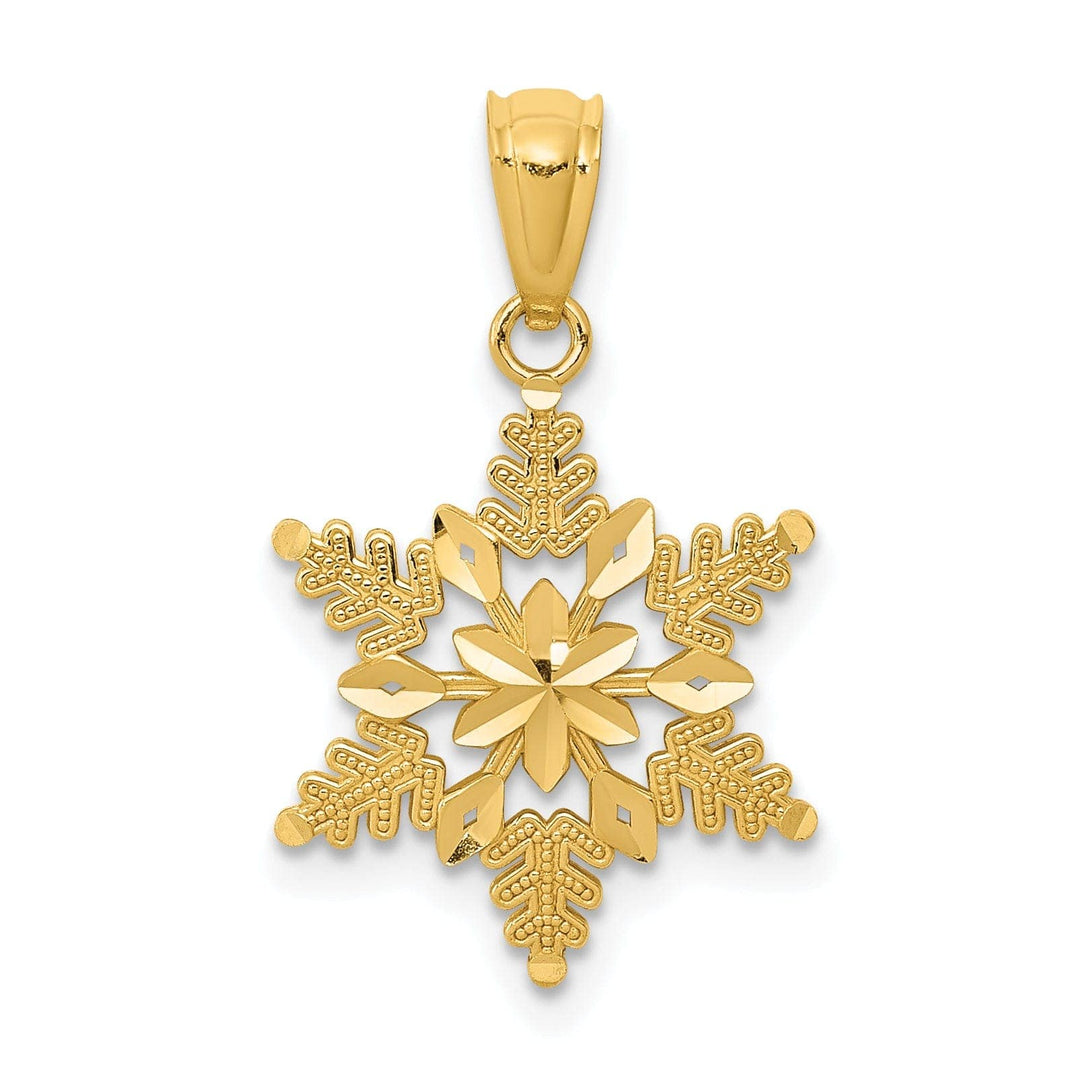 Lovely Rita's Pendants & Charms 14k Yellow Gold Solid Polish Snowflake Pendant