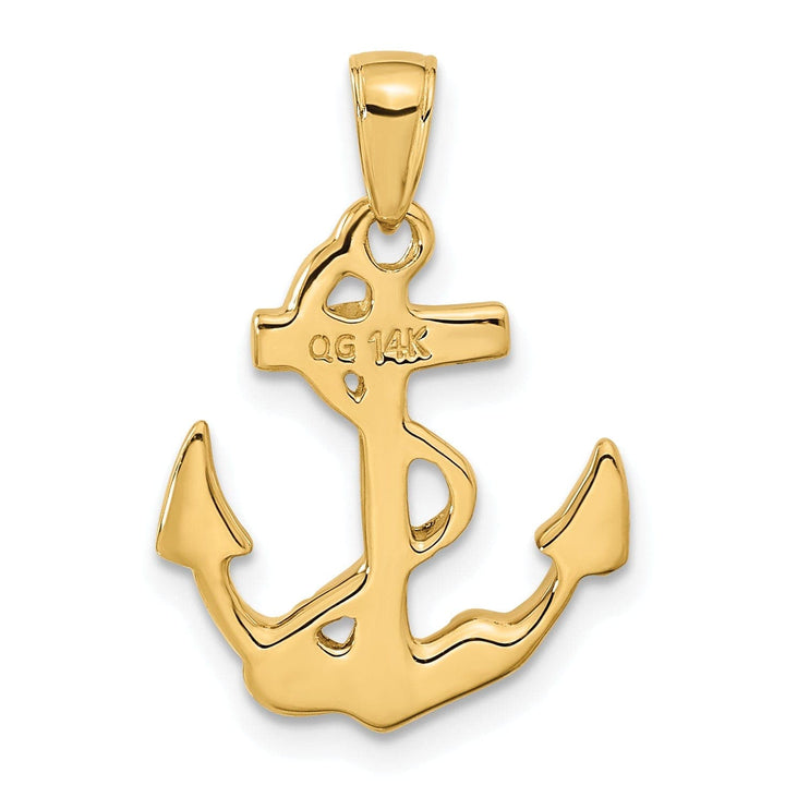Lovely Rita's Pendants & Charms 14k Yellow Gold Solid Polished Anchor Pendant