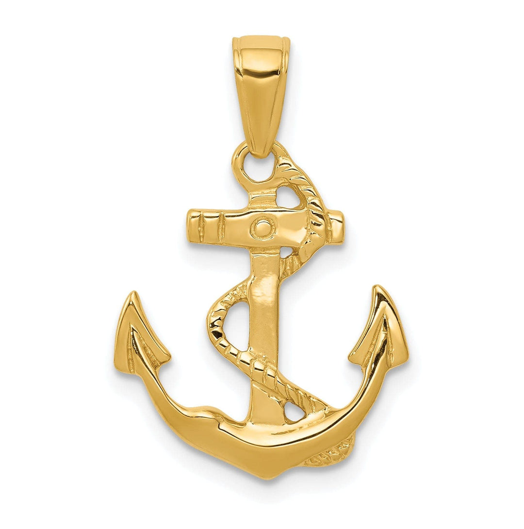 Lovely Rita's Pendants & Charms 14k Yellow Gold Solid Polished Anchor Pendant