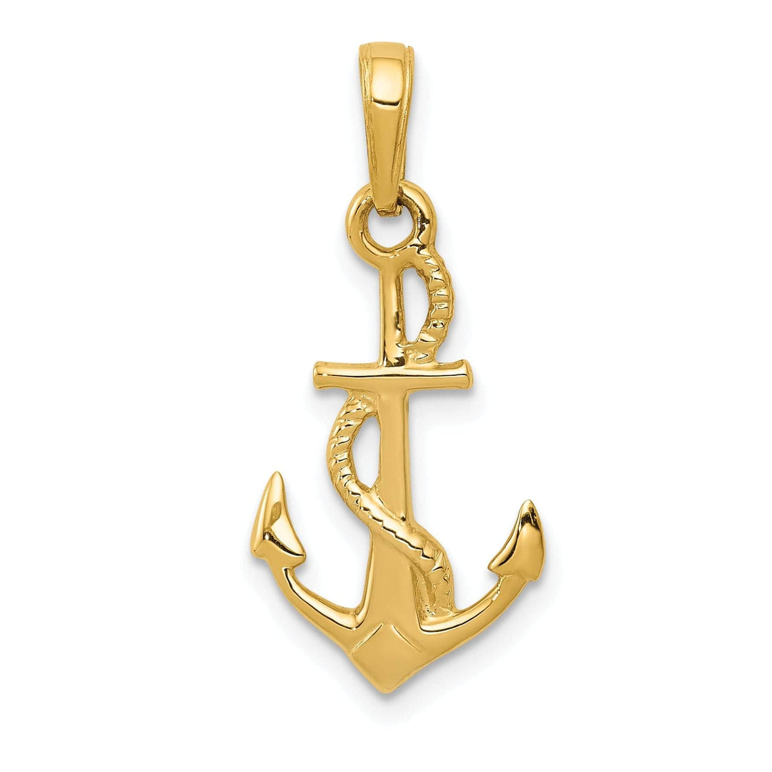 Lovely Rita's Pendants & Charms 14k Yellow Gold Solid Polished Anchor Pendant