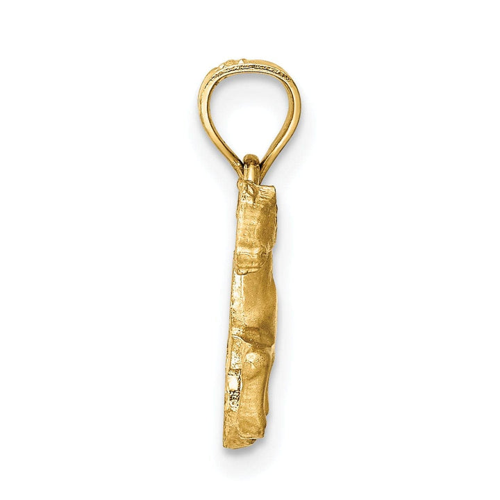 Lovely Rita's Pendants & Charms 14k Yellow Gold Solid Polished Brushed Finish Horse Galloping Mens Charm Pendant