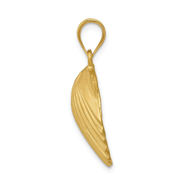 Lovely Rita's Pendants & Charms 14k Yellow Gold Solid Polished Brushed Finish Seashell Charm Pendant