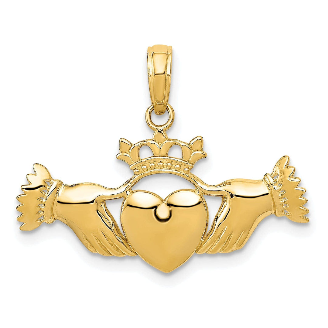 Lovely Rita's Pendants & Charms 14k Yellow Gold Solid Polished Claddagh Pendant