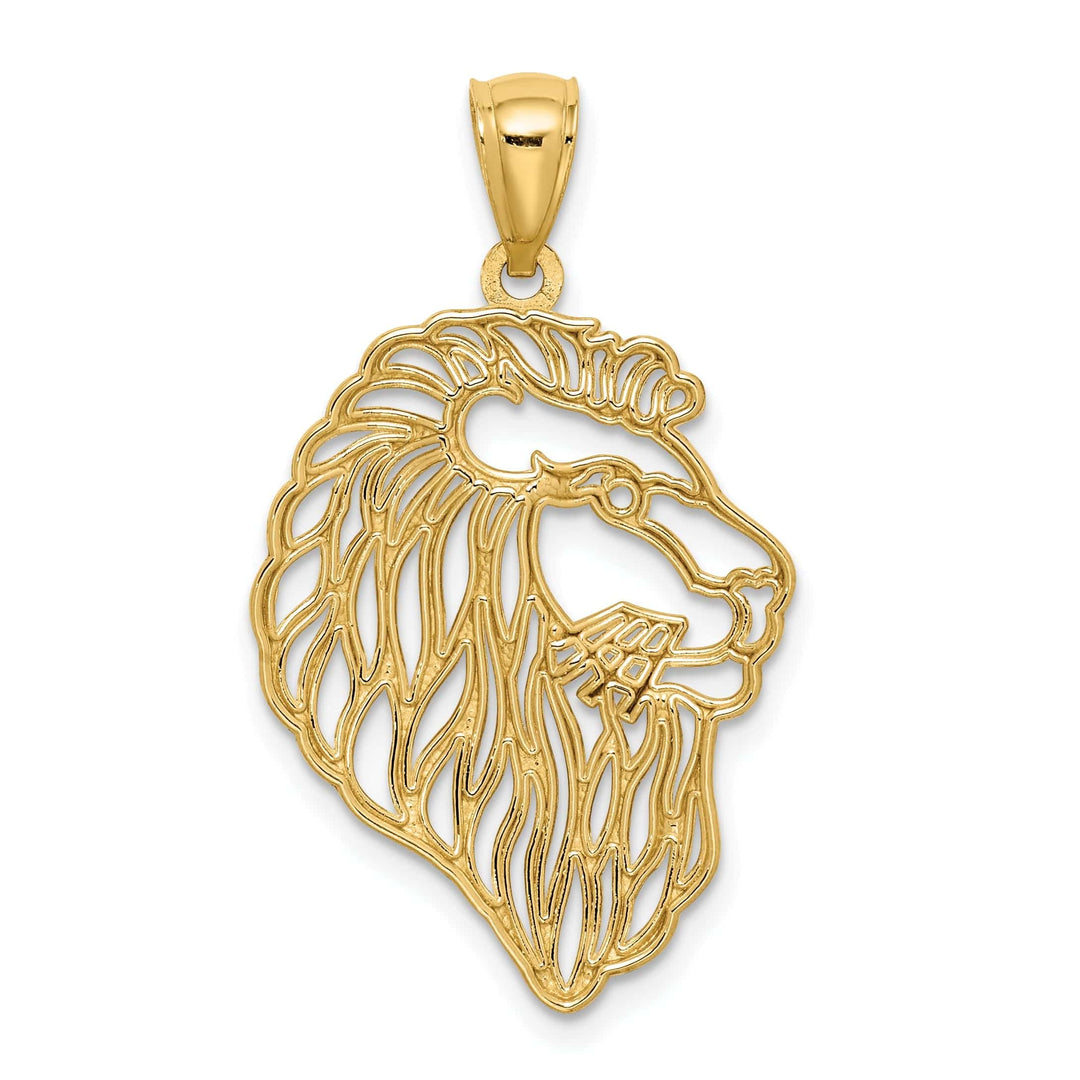 Lovely Rita's Pendants & Charms 14K Yellow Gold Solid Polished D.C Lion Head Design Charm Pendant