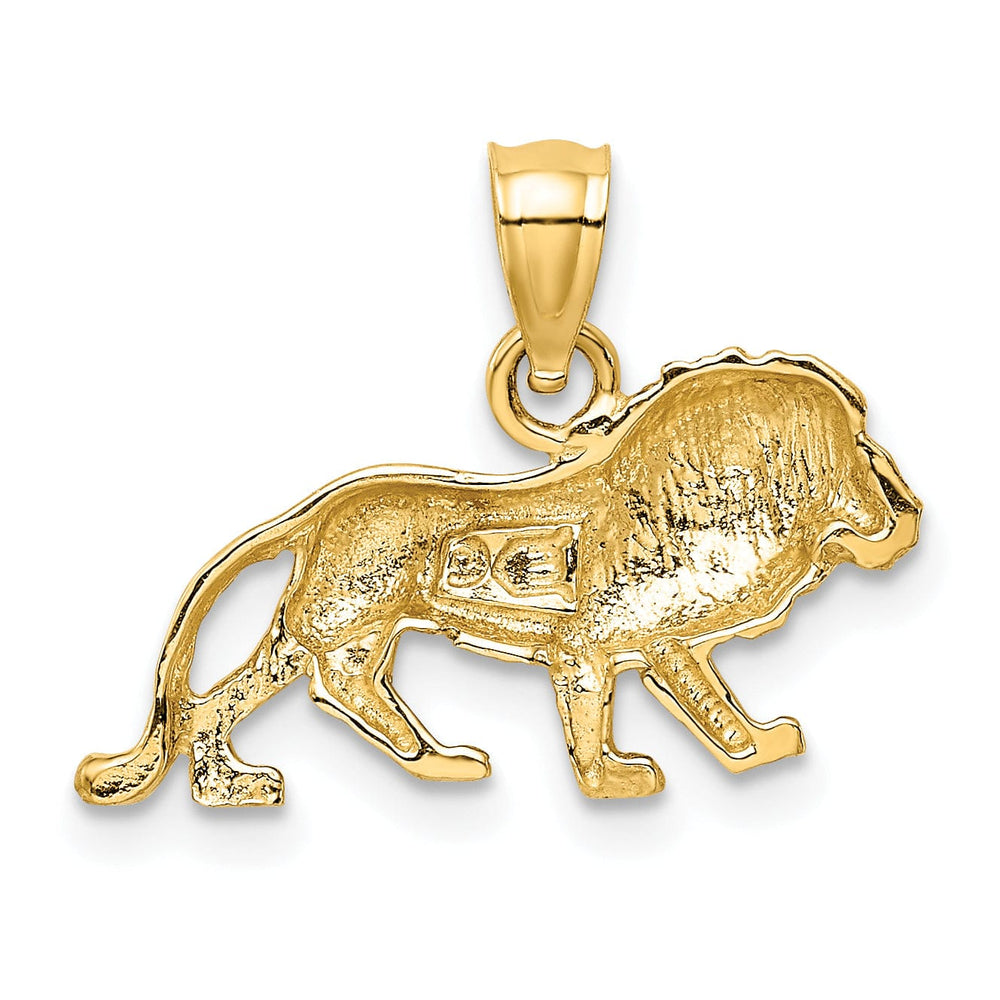 Lovely Rita's Pendants & Charms 14K Yellow Gold Solid Polished Diamond Cut Finish Lion Charm Pendant