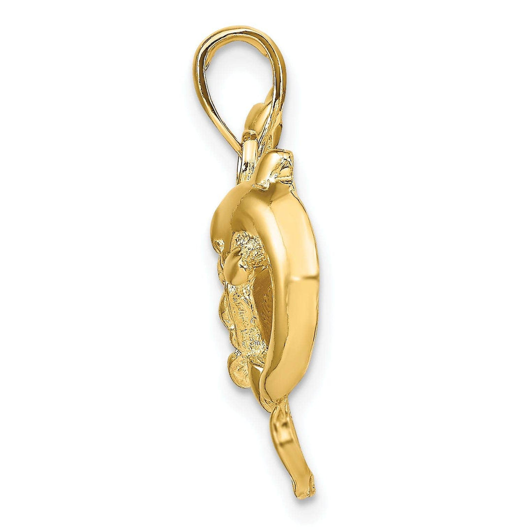 Lovely Rita's Pendants & Charms 14k Yellow Gold Solid Polished Dolphins Charm Pendant