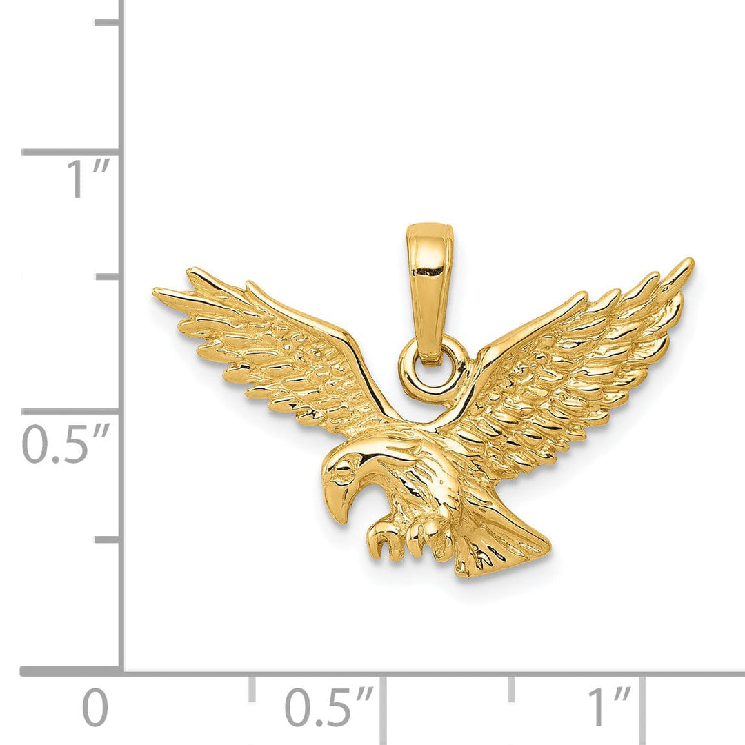 Lovely Rita's Pendants & Charms 14k Yellow Gold Solid Polished Eagle Pendant