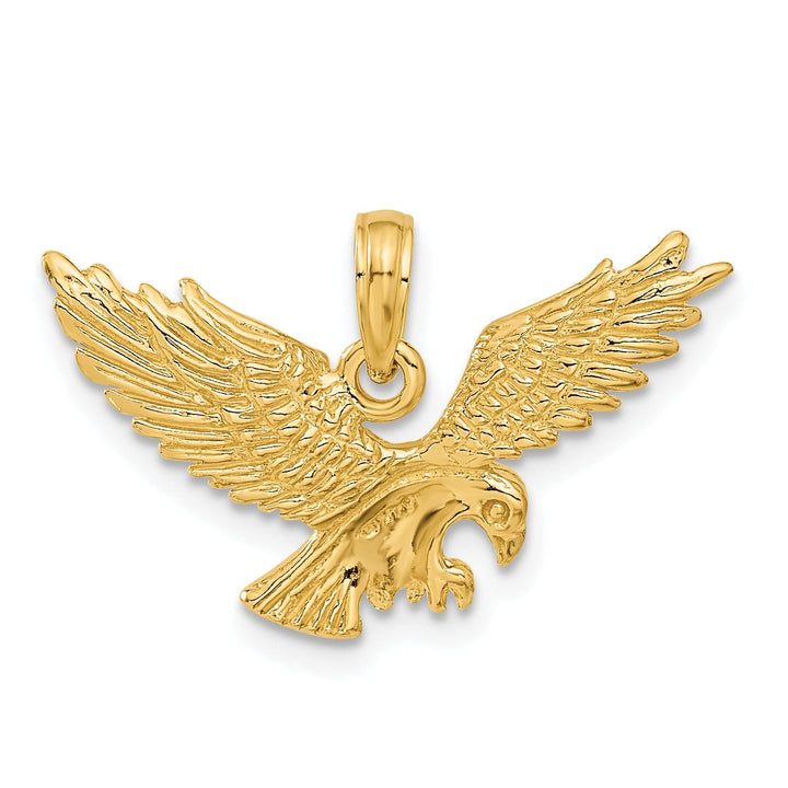 Lovely Rita's Pendants & Charms 14k Yellow Gold Solid Polished Eagle Pendant