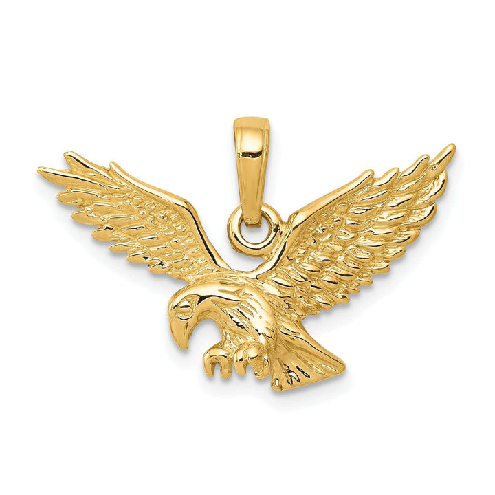 Lovely Rita's Pendants & Charms 14k Yellow Gold Solid Polished Eagle Pendant