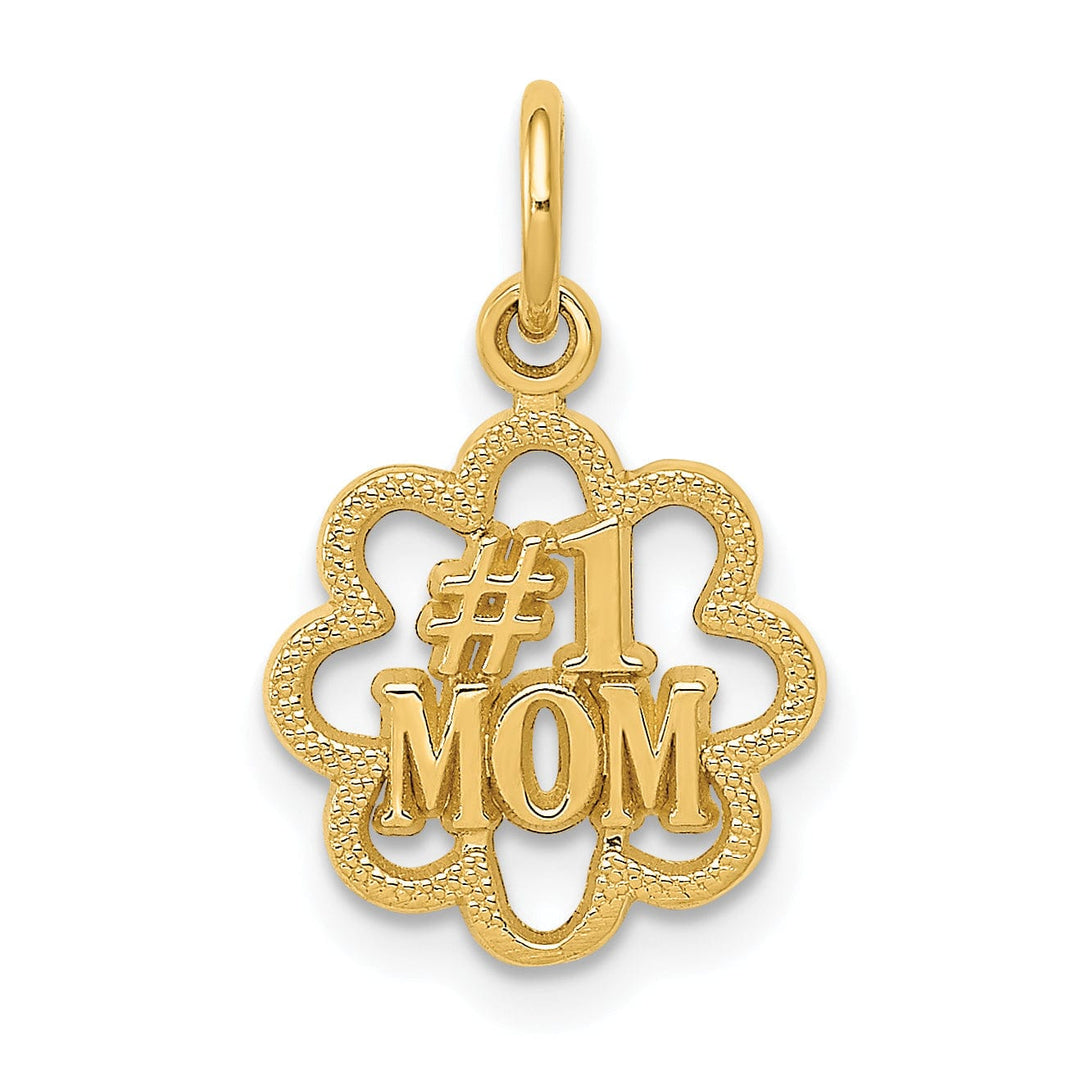 Lovely Rita's Pendants & Charms 14k Yellow Gold Solid Polished Finish #1 MOM Design Pendant