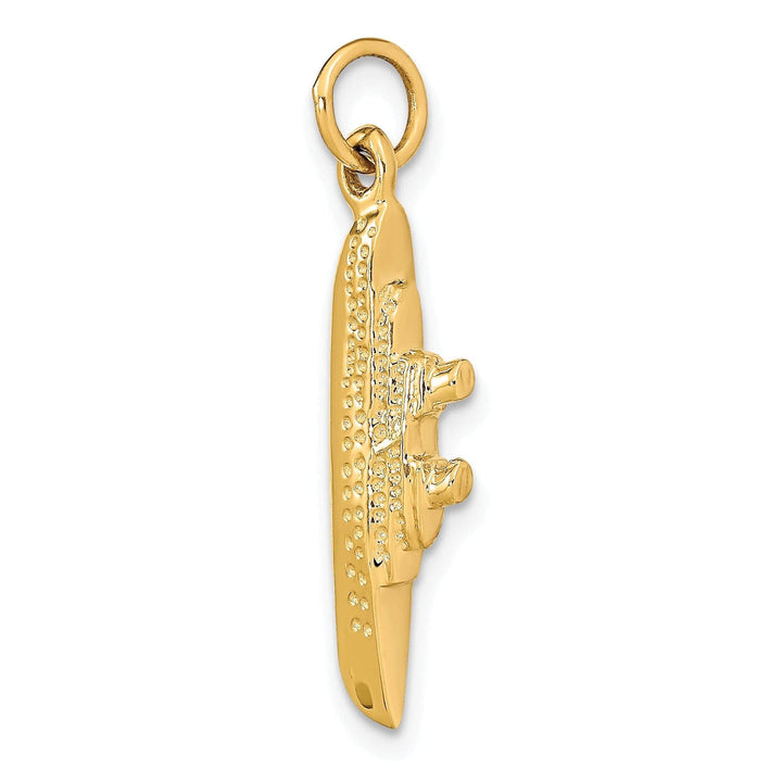 Lovely Rita's Pendants & Charms 14k Yellow Gold Solid Polished Finish 3-Dimensional Cruise Ship Charm Pendant