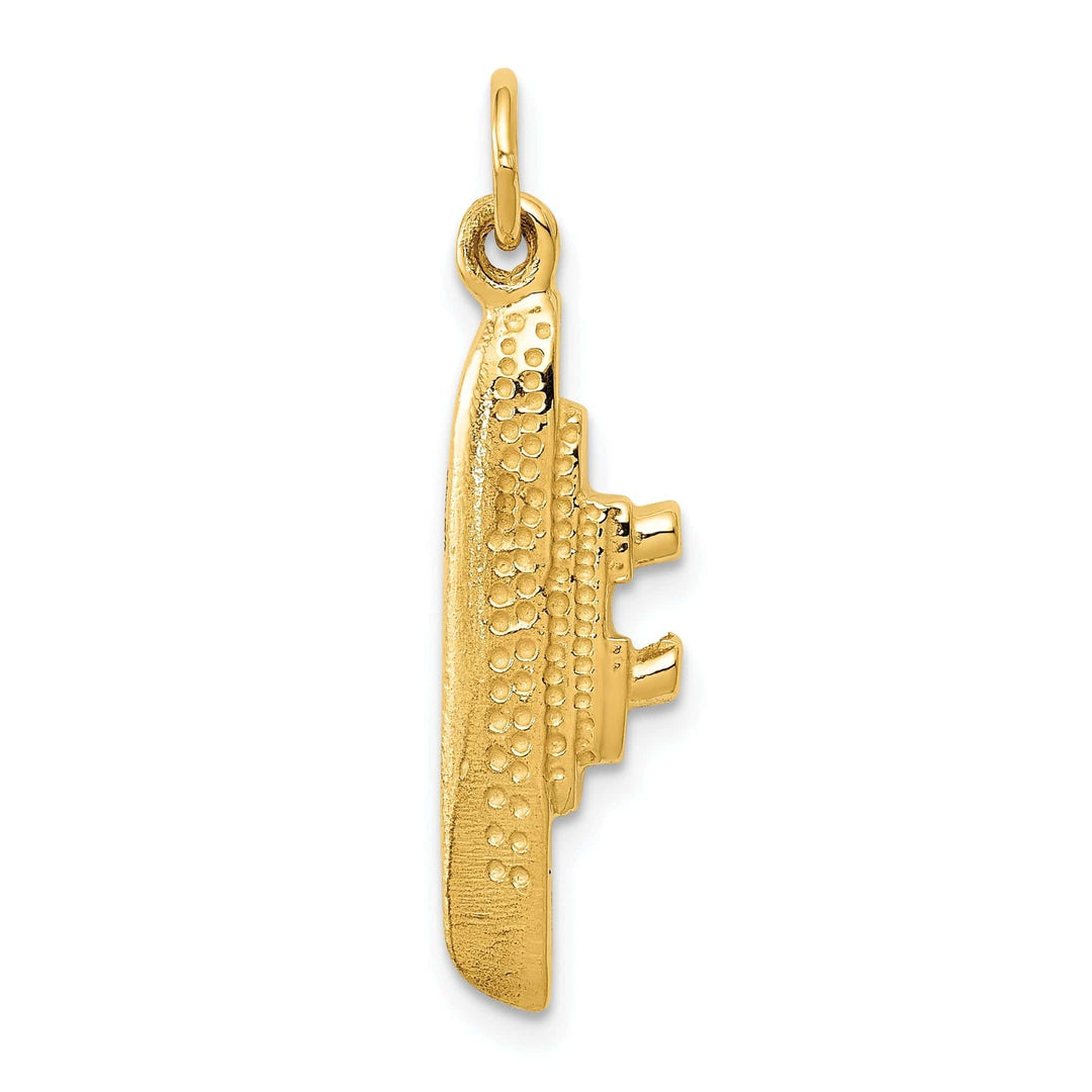 Lovely Rita's Pendants & Charms 14k Yellow Gold Solid Polished Finish 3-Dimensional Cruise Ship Charm Pendant