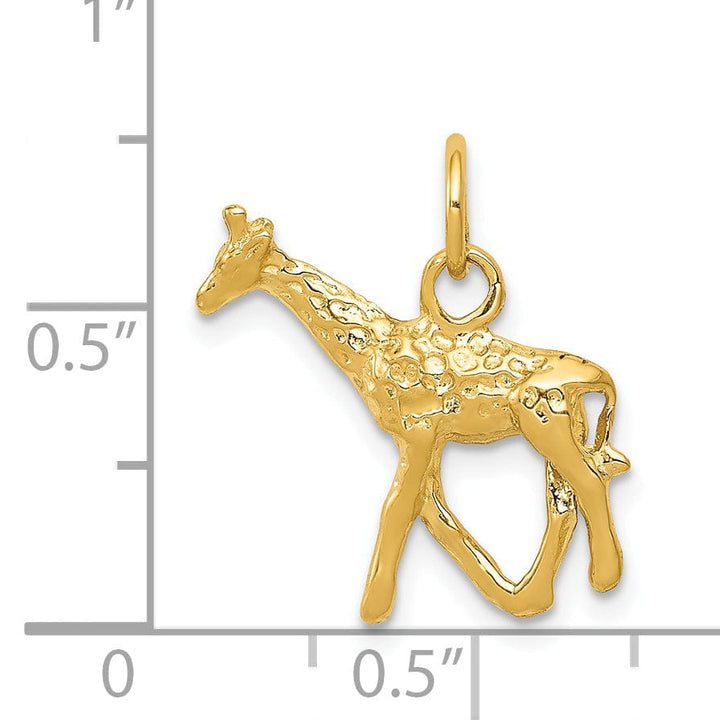 Lovely Rita's Pendants & Charms 14k Yellow Gold Solid Polished Finish 3-Dimensional Giraffe Charm Pendant