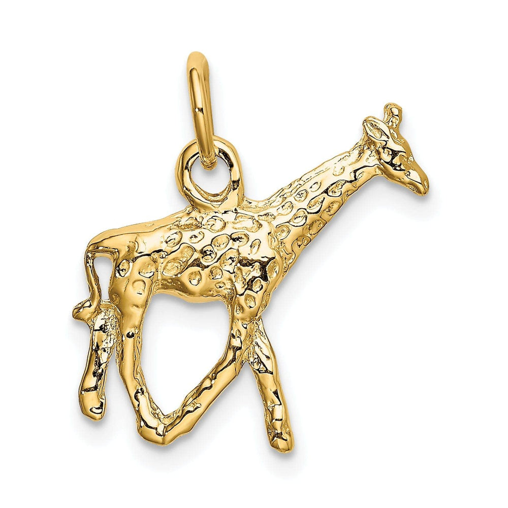 Lovely Rita's Pendants & Charms 14k Yellow Gold Solid Polished Finish 3-Dimensional Giraffe Charm Pendant