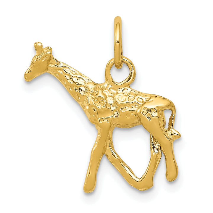 Lovely Rita's Pendants & Charms 14k Yellow Gold Solid Polished Finish 3-Dimensional Giraffe Charm Pendant